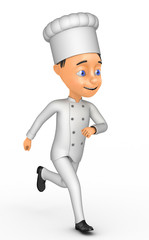 3d cheerful chef isolated on white background