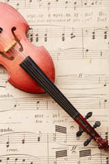 Fototapeta premium violoncello on of notes background