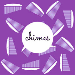  percussion chimes on colored background with text