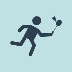 Icon of Badminton Player. EPS-10.