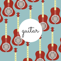 folk string instrument resonance guitar on a colored background