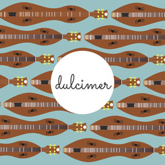 folk string instrument dulcimer on a colored background