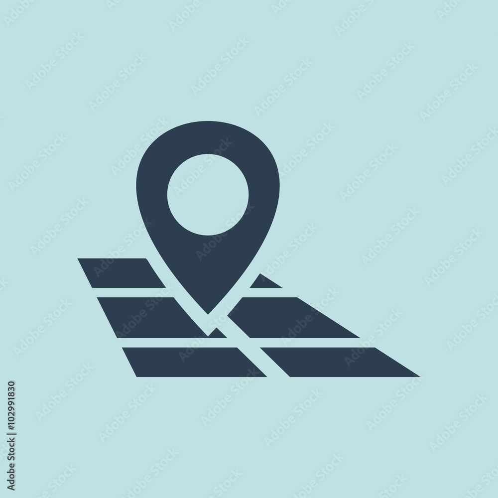 Poster icon of map pointer. eps-10.