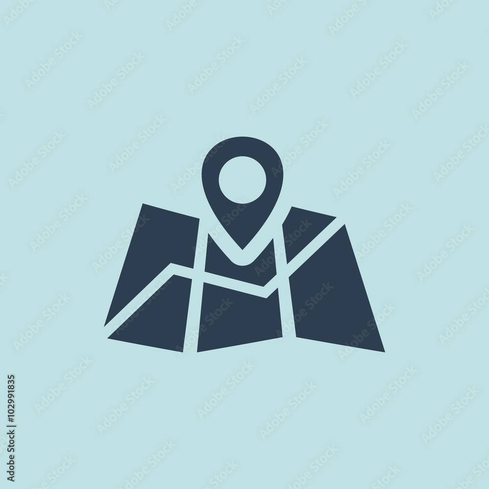 Poster icon of map pointer. eps-10.
