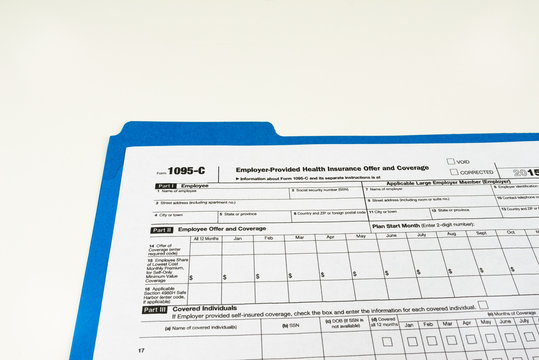 Tax Form 1095-C, Tax Form Details with Light Background