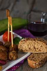 Meatloaf with fried banana