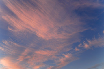 lovely clouds at sunset winter day