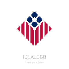 Modern stylish logo. Design element with stripes. Vector logotyp