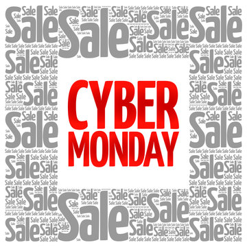 Cyber Monday words cloud, business concept background
