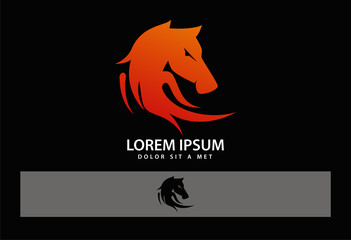 Horse Fire Logo Vector