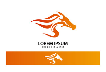 Horse Fire Logo Vector
