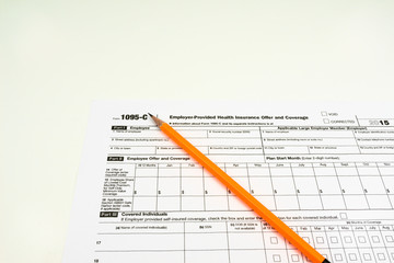Tax Form 1095-C, Tax Form Details with Light Background