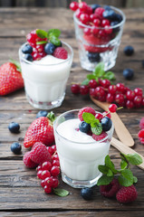 Healthy yougurt with mix of berry