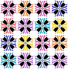 Fototapeta premium Vibrant colored seamless floral pattern