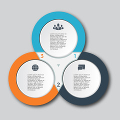 Vector circle infographic. Template for diagram, graph, presentation and chart. Business concept with 3 options.