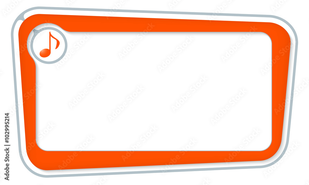 Poster vector box for your text with music symbol