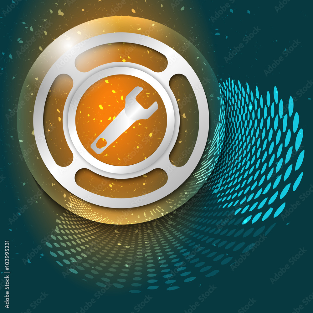 Poster vector abstract background and silver object with screwdriver