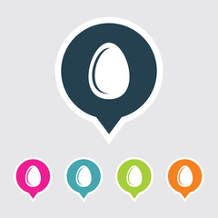 Very Useful Editable Egg Icon on Different Colored Pointer Shape. Eps-10.
