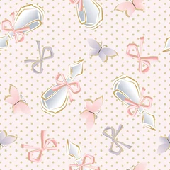Wallpaper murals Glamour style Vector glamorous pattern of perfume bottles and butterflies.