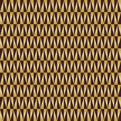 Geometric pattern with brown and golden triangles. Seamless abstract background