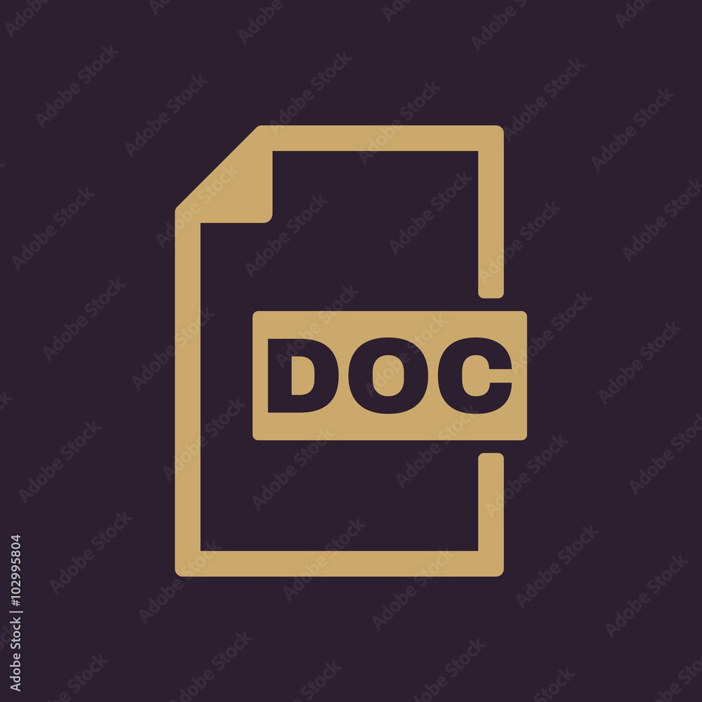 Poster the doc icon. text file format symbol. flat