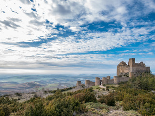Fototapeta na wymiar Medieval castle of Loarre in wildness of Aragon, Spain