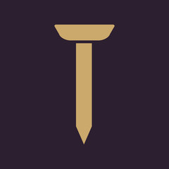 The nail icon. Nobnail symbol. Flat
