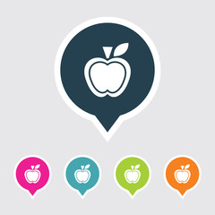 Very Useful Editable Apple Icon on Different Colored Pointer Shape. Eps-10.