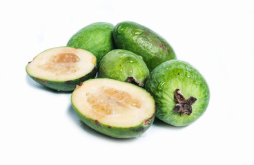 tasty feijoa isolated on the white background