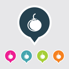Very Useful Editable Tomato Icon on Different Colored Pointer Shape. Eps-10.