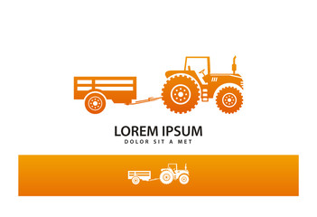 Tractor with Trailer Logo Vector