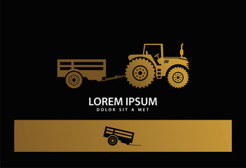 Tractor with Trailer Logo Vector