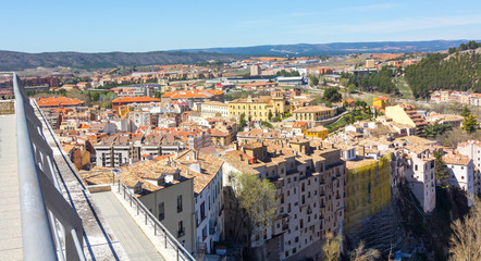 Fototapeta premium Aerial view of the monumental city of Cuenca, Spain