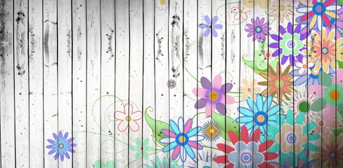 Composite image of digitally generated girly floral design