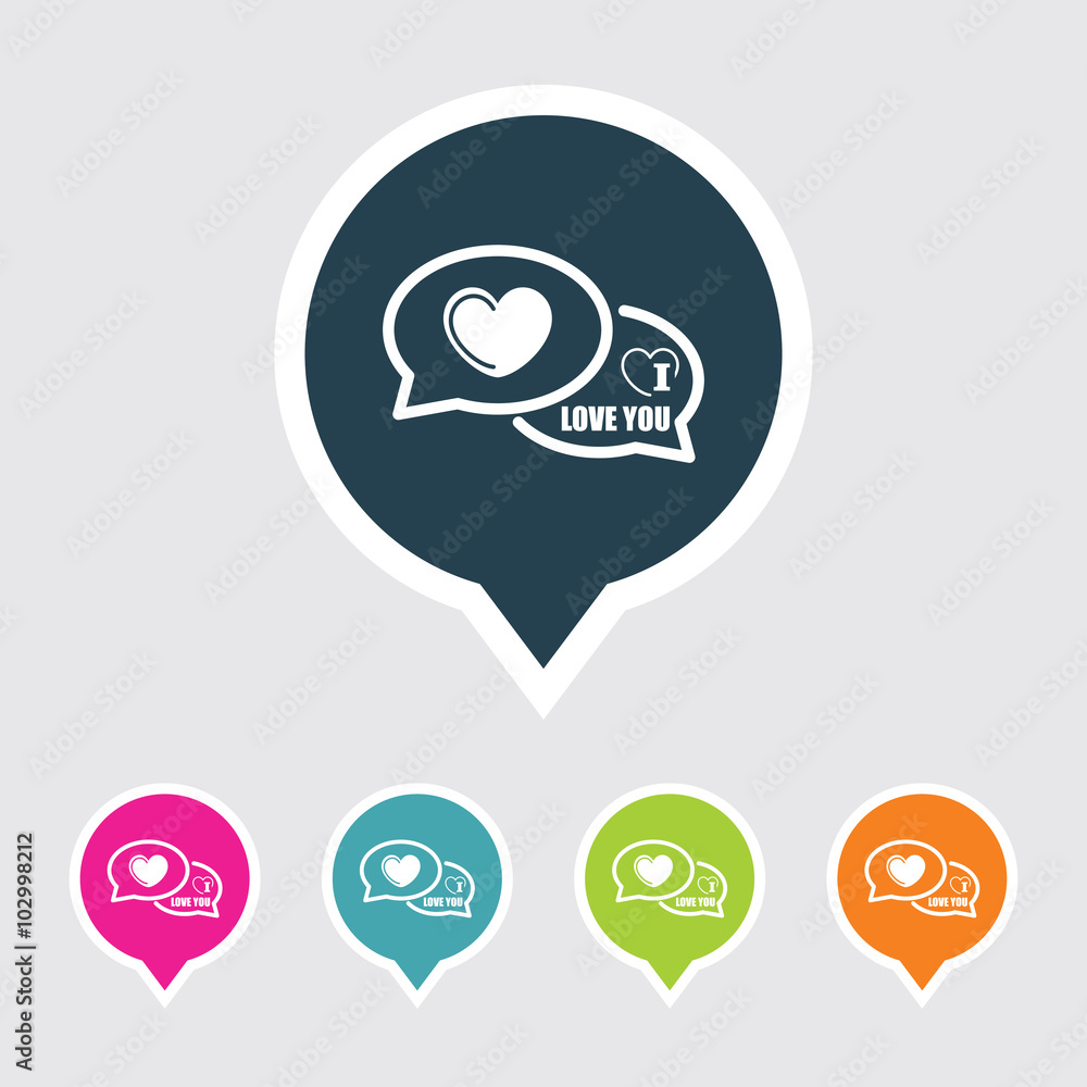 Poster icon of comments in multi color circle & square shape. eps-10.