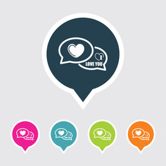 Icon of Comments in Multi Color Circle & Square Shape. Eps-10.