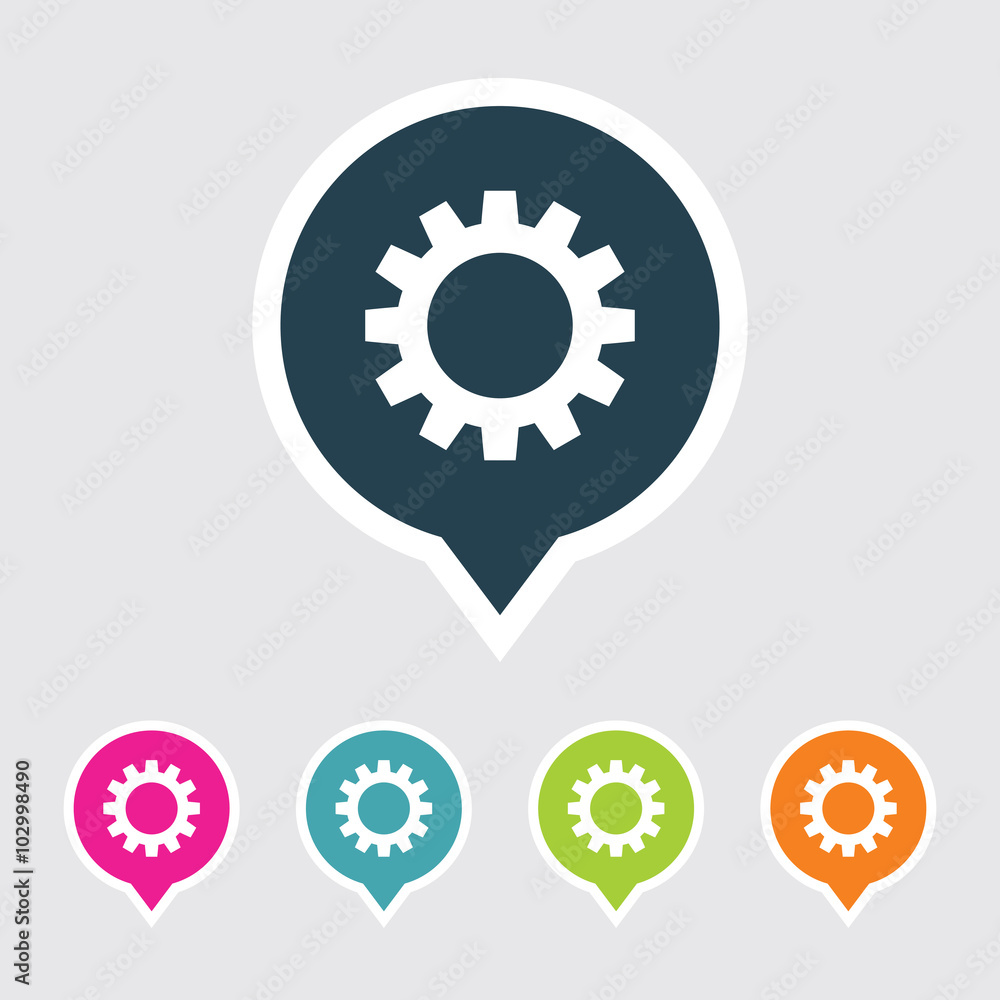 Poster icon of setting in multi color circle & square shape. eps-10.