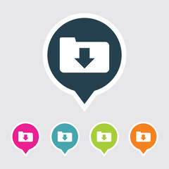 Fototapeta premium Icon of Download in Multi Color Circle & Square Shape. Eps-10.