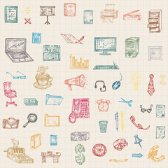 Business hand drawing, vector illustrations.