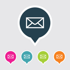 Icon of Mail Or Envelope in Multi Color Circle & Square Shape. Eps-10.