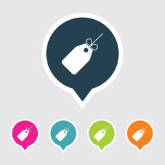 Icon of Price tag in Multi Color Circle & Square Shape. Eps-10.