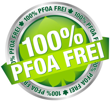 Button Banner "100% PFOA frei" grün/silber
