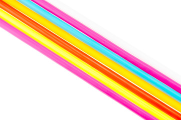 plastic tube colorful isolate on white background
