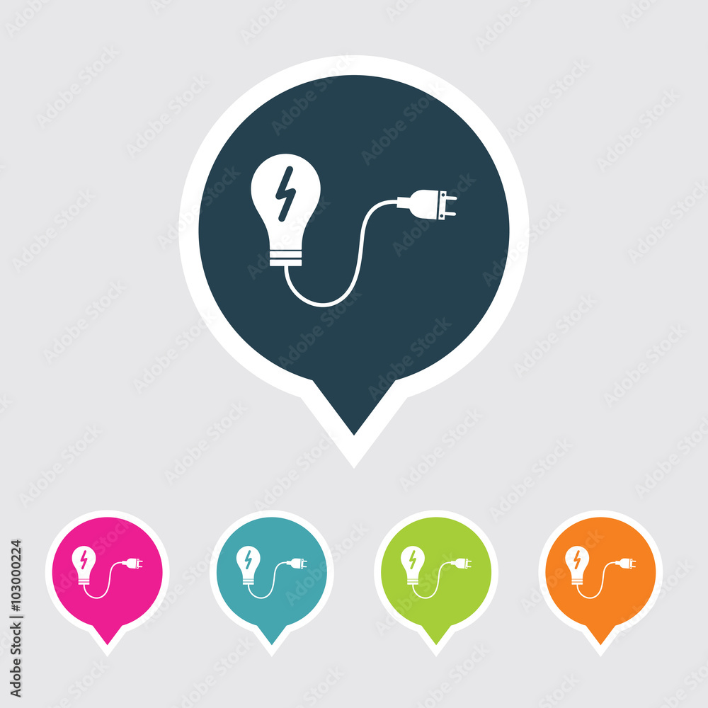 Poster icon of idea bulb in multi color circle & square shape. eps-10.