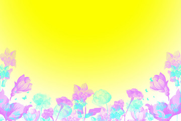 Obraz na płótnie Canvas Beautiful floral background. Natural, sunny background. Spring background. Summer background. Background for design. Romance background