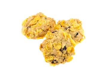 currant and cornflakes cookie isolate on white background