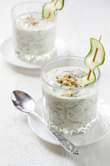 Spring bulgarian cold soup tarator
