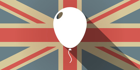 Long shadow UK flag icon with a balloon