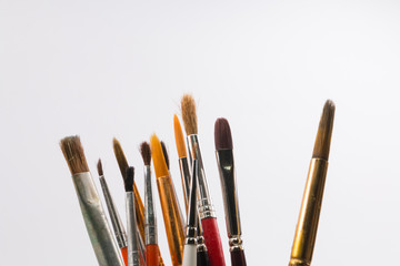 Fototapeta premium Set of watercolor brushes on white background