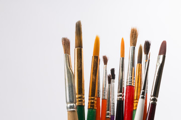 Set of watercolor brushes on white background